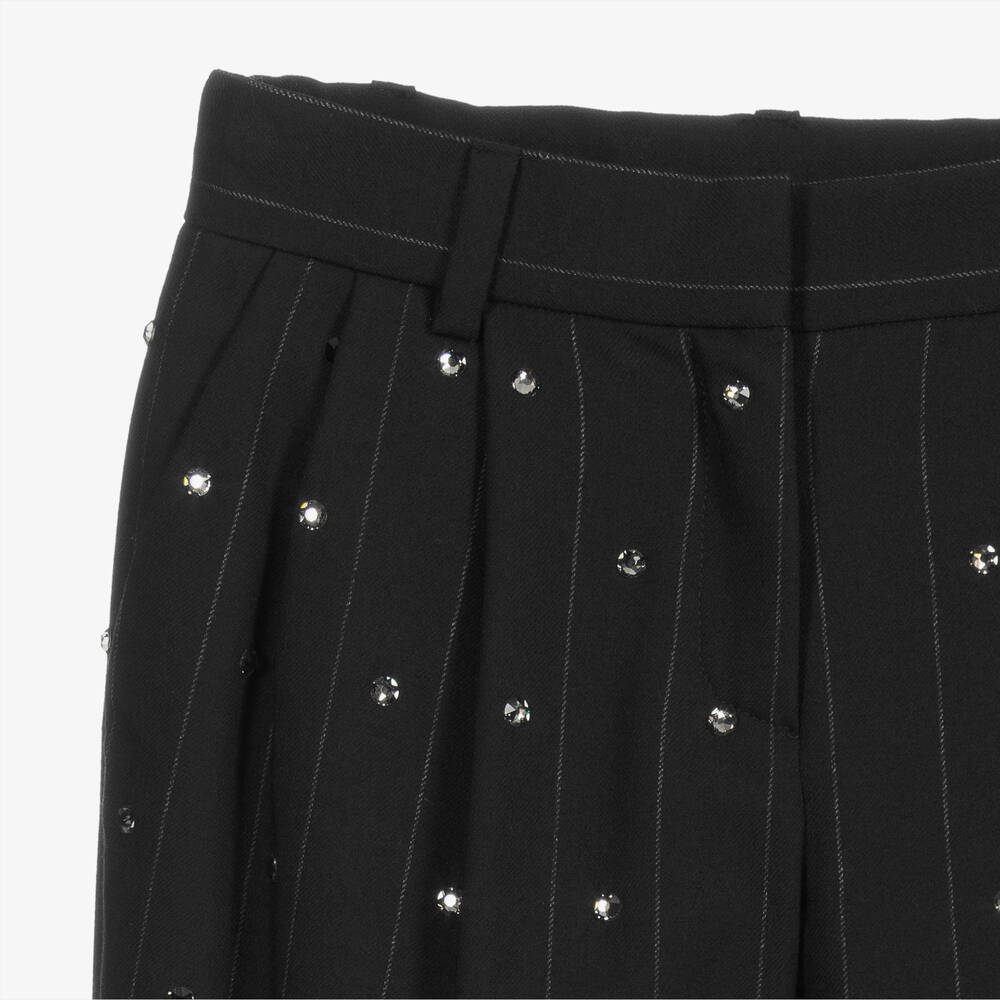 Dolce & Gabbana-Teen Black Pinstripe Trousers | Childrensalon Outlet
