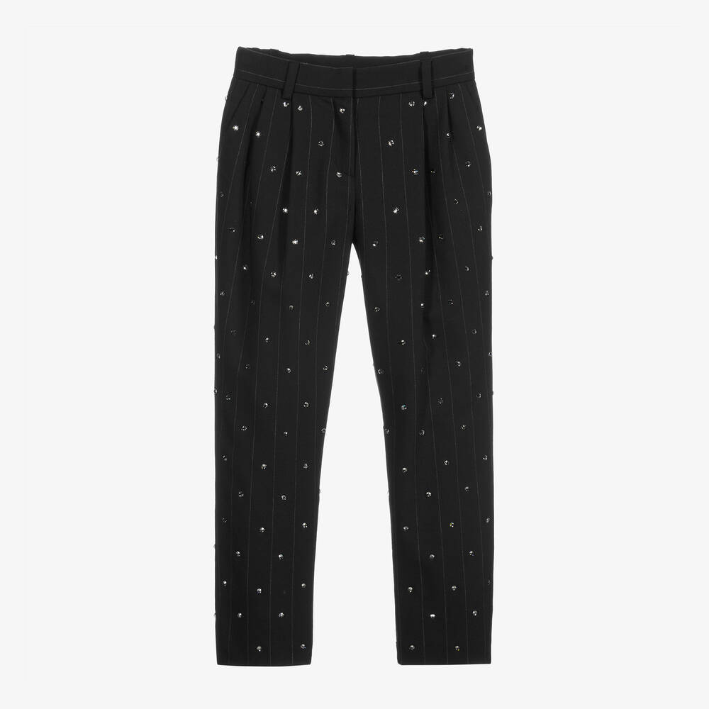 Dolce & Gabbana-Черные брюки в тонкую полоску для подростков | Childrensalon Outlet