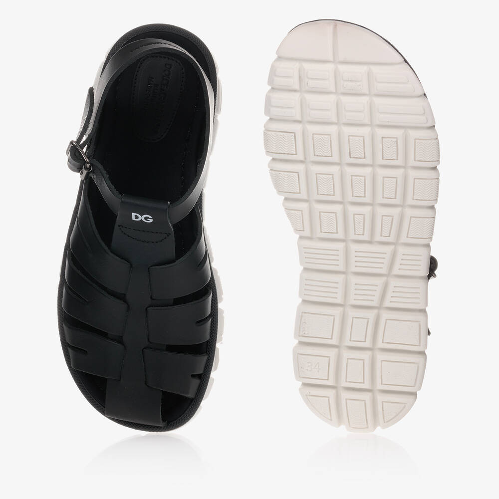 Dolce & Gabbana-Teen Black Sandals | Childrensalon Outlet