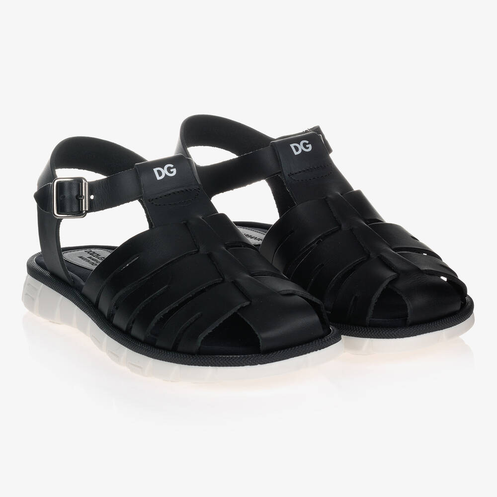 Dolce & Gabbana - Sandales noires Ado | Childrensalon