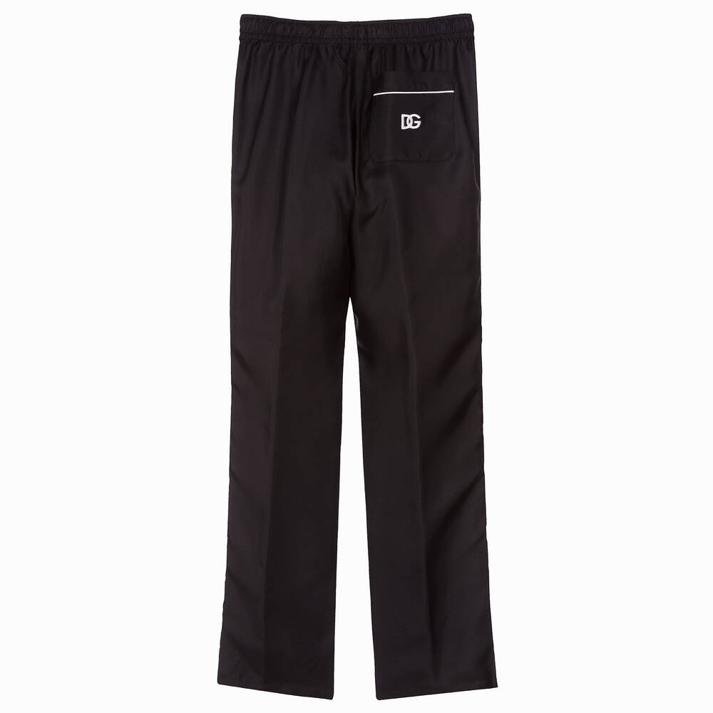 Dolce & Gabbana-Teen Black Silk Trousers | Childrensalon Outlet