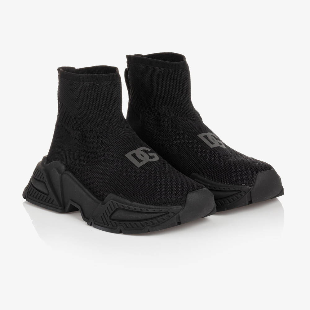 Dolce & Gabbana - Teen Black Sock Trainers | Childrensalon