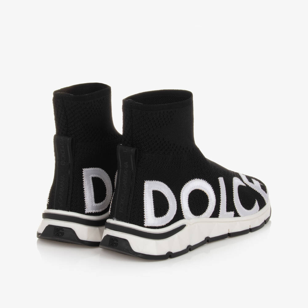 Dolce & Gabbana-Teen Black Sock Trainers | Childrensalon Outlet