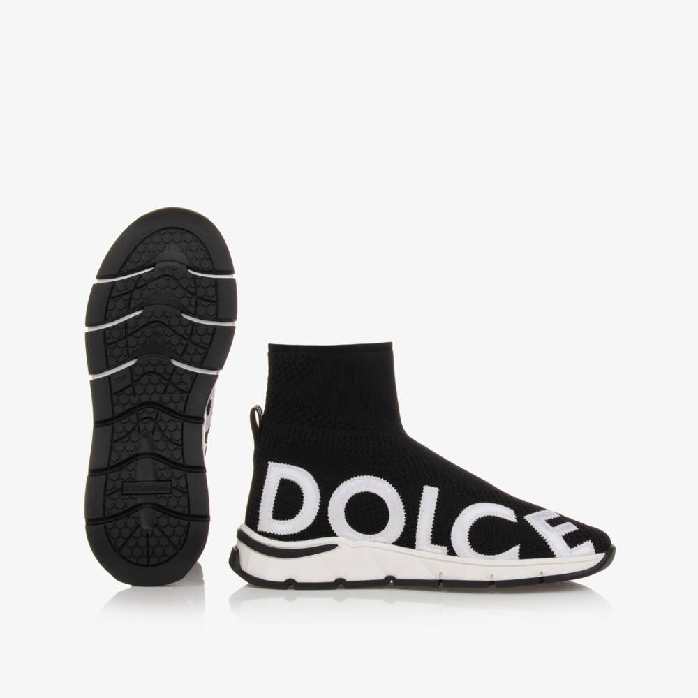 Dolce & Gabbana-Teen Black Sock Trainers | Childrensalon Outlet