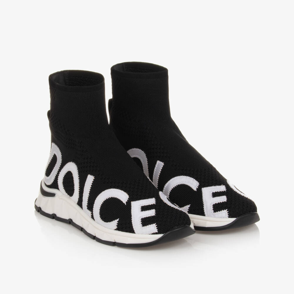 Dolce & Gabbana-Teen Black Sock Trainers | Childrensalon Outlet