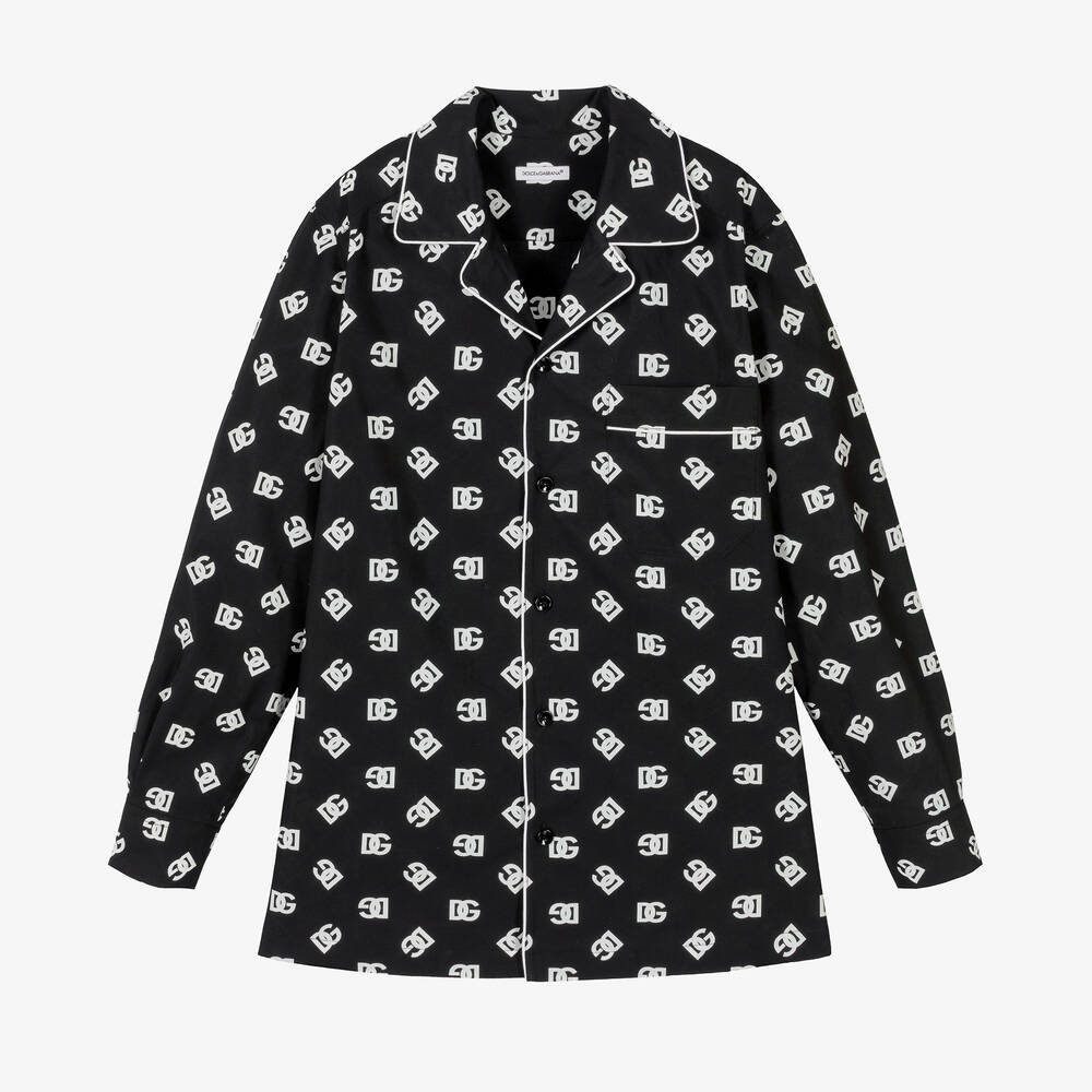 Dolce & Gabbana - Teen Black & White DG Logo Shirt | Childrensalon