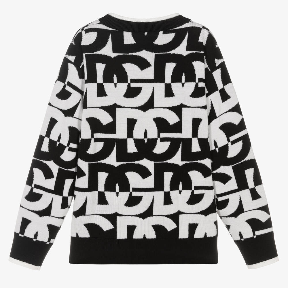 Dolce & Gabbana-Teen Black & White Wool Sweater | Childrensalon Outlet