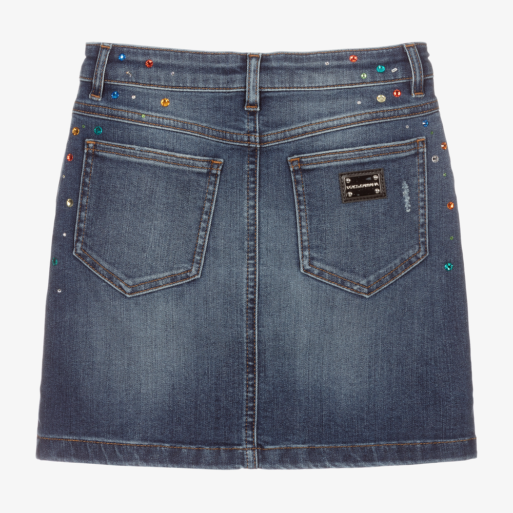 スカート DOLCE & GABBANA Denim skirt Blue Denim mini skirt with rips in Blue for Women | Dolce&Gabbana® US