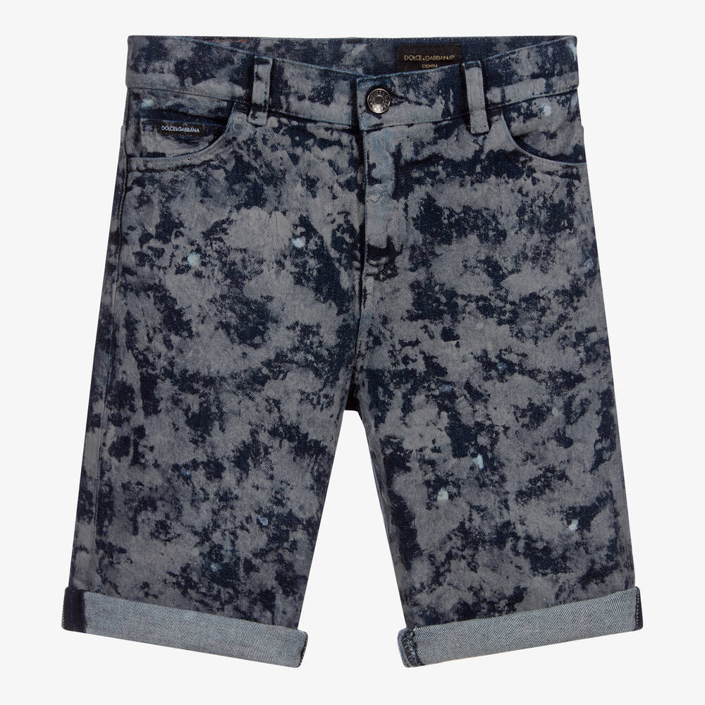 Dolce & Gabbana-Teen Blue Denim Logo Shorts | Childrensalon Outlet
