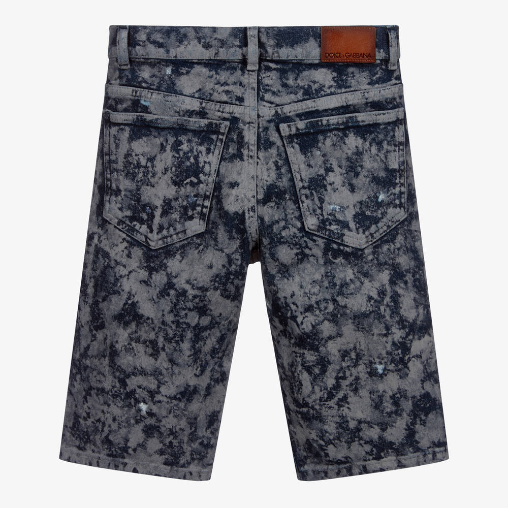Dolce & Gabbana-Teen Blue Denim Logo Shorts | Childrensalon Outlet