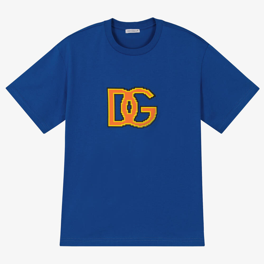 Dolce & Gabbana - Синяя футболка с геймерским логотипом | Childrensalon
