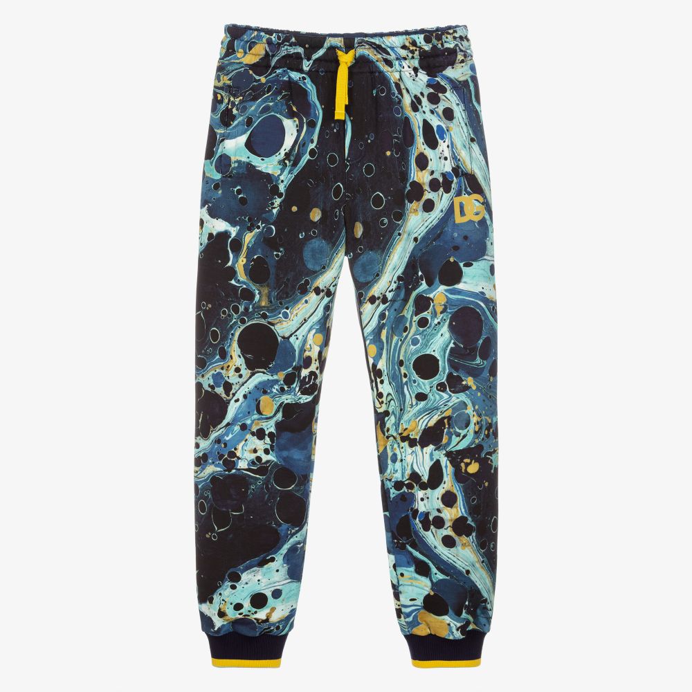 Dolce & Gabbana - Teen Blue Marble Logo Joggers | Childrensalon