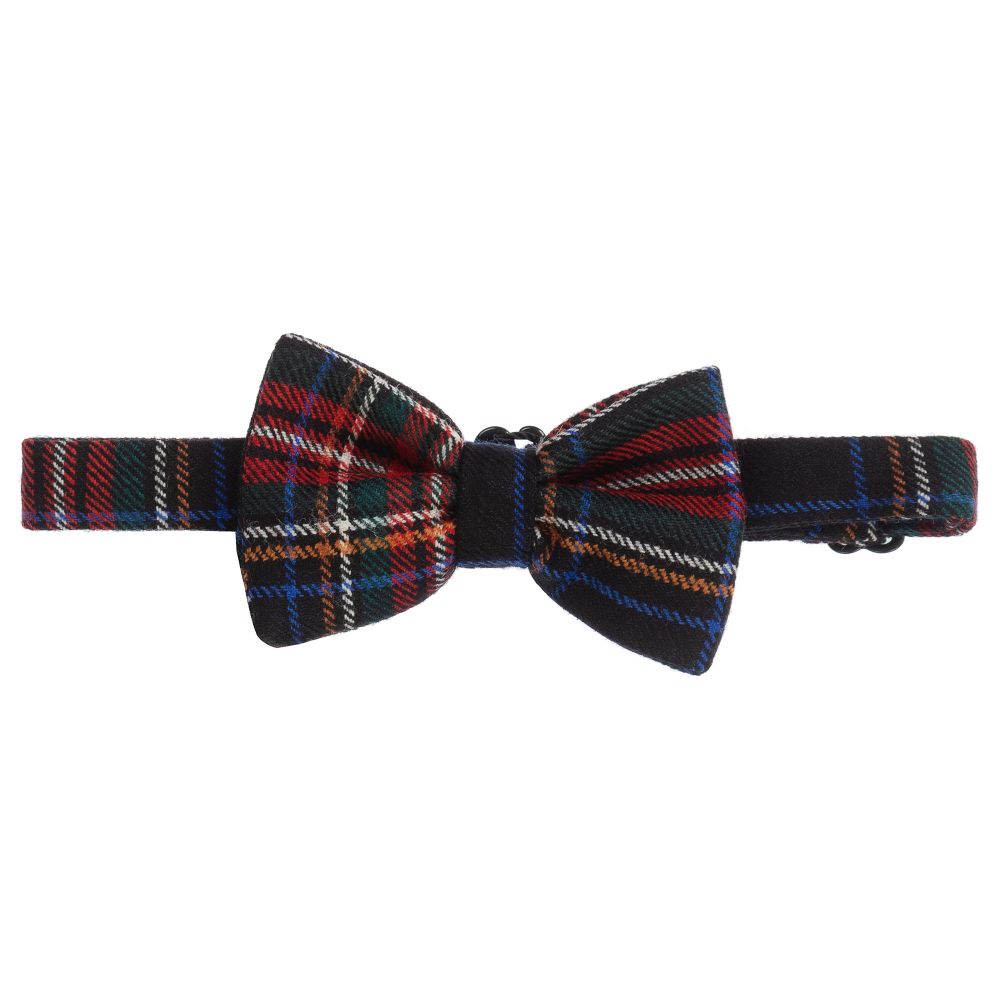 Dolce Gabbana Teen Blue Red Tartan Bow Tie 9cm