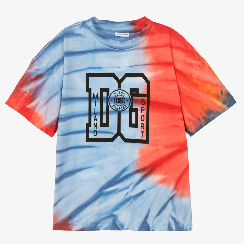 Dolce & Gabbana - Teen Blue & Red Tie-Dye T-Shirt | Childrensalon