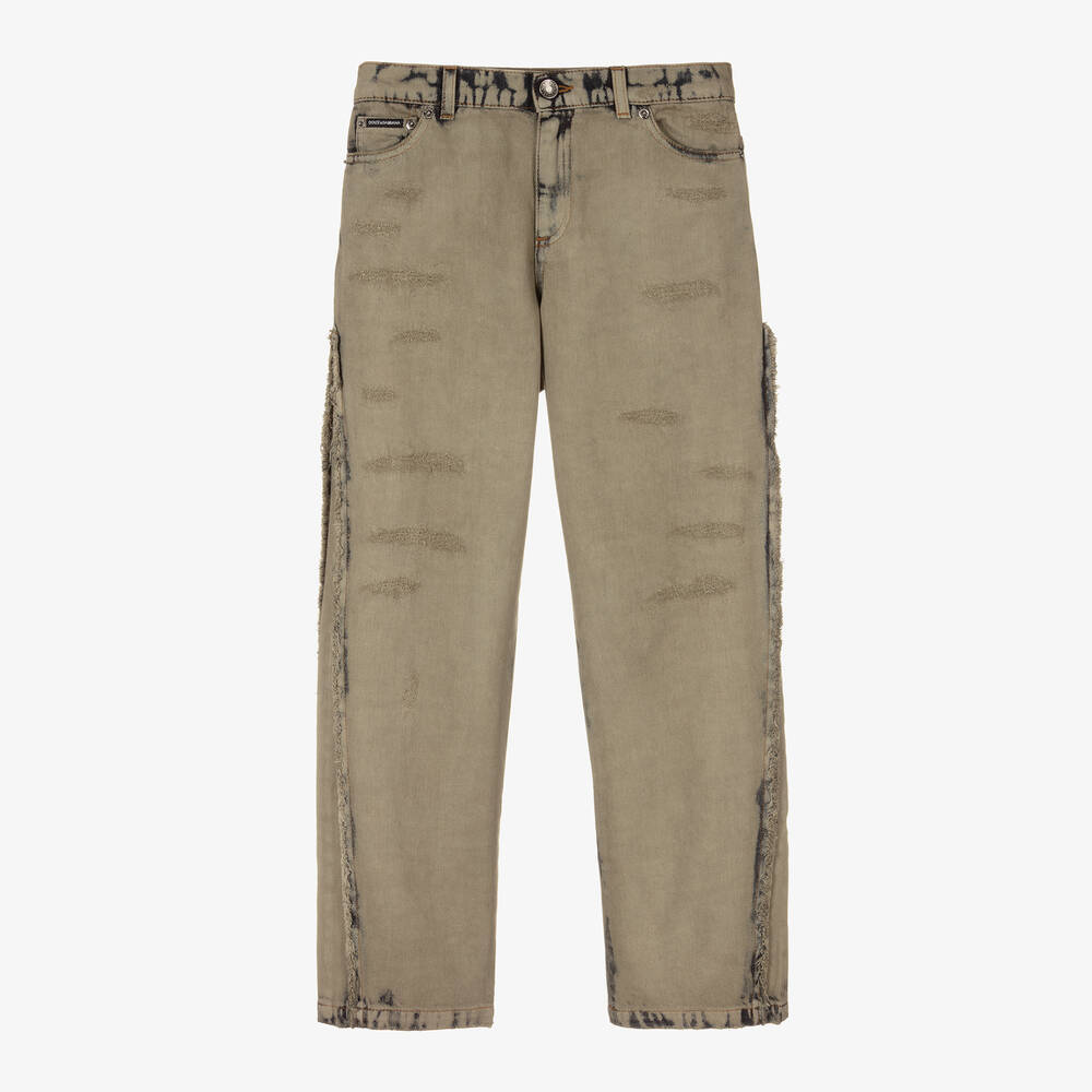 Dolce & Gabbana - Beige Teen Jeans im Distressed-Look | Childrensalon