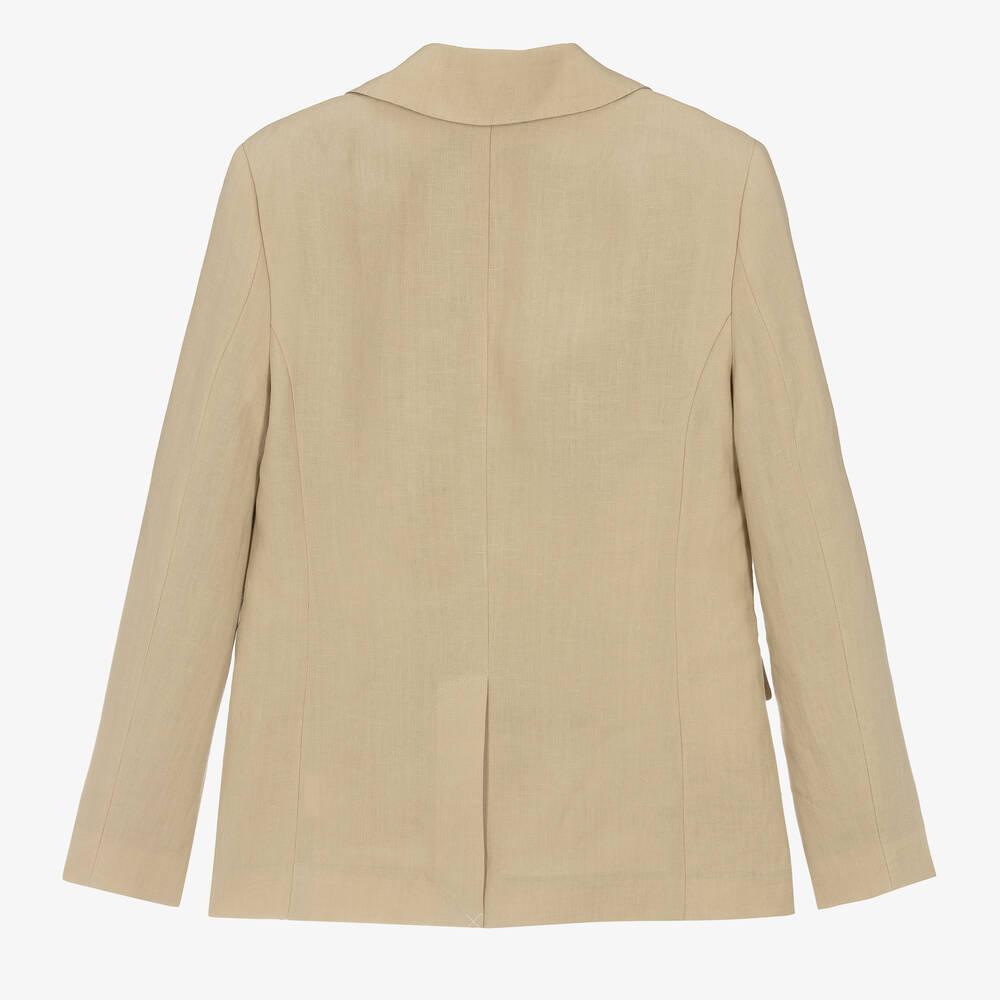 Dolce & Gabbana-جاكيت بلايزر كتان لون بيج للمراهقين | Childrensalon Outlet
