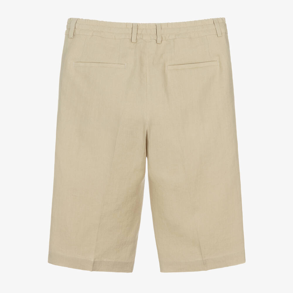 Dolce & Gabbana-شورت كتان لون بيج فاتح للمراهقين | Childrensalon Outlet