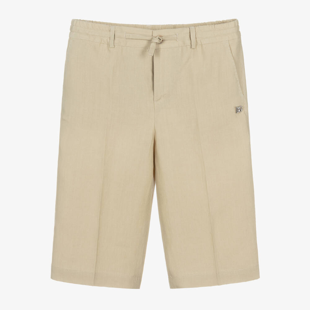 Dolce & Gabbana-Teen Boys Beige Linen Shorts | Childrensalon Outlet