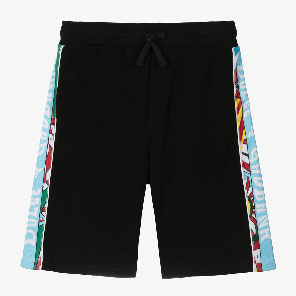 Dolce & Gabbana - Teen Boys Black Cotton Carretto Shorts | Childrensalon