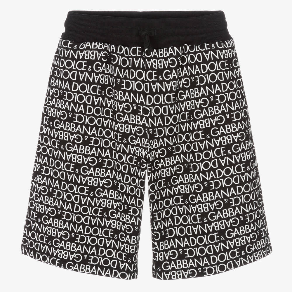 Dolce & Gabbana - Teen Boys Black Cotton Jersey Shorts | Childrensalon