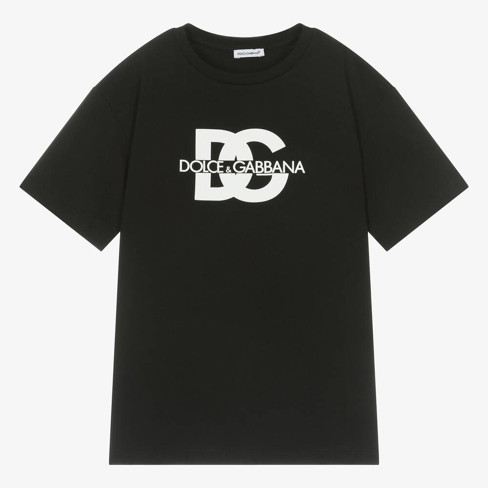 Dolce & Gabbana-Teen Boys Black Cotton T-Shirt | Childrensalon Outlet
