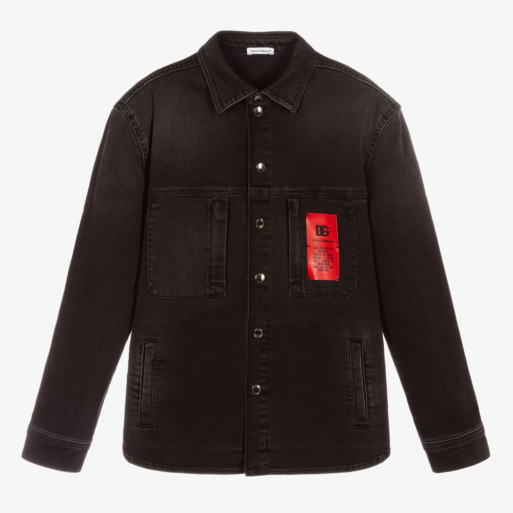 Dolce & Gabbana - Teen Boys Black Denim Jacket | Childrensalon