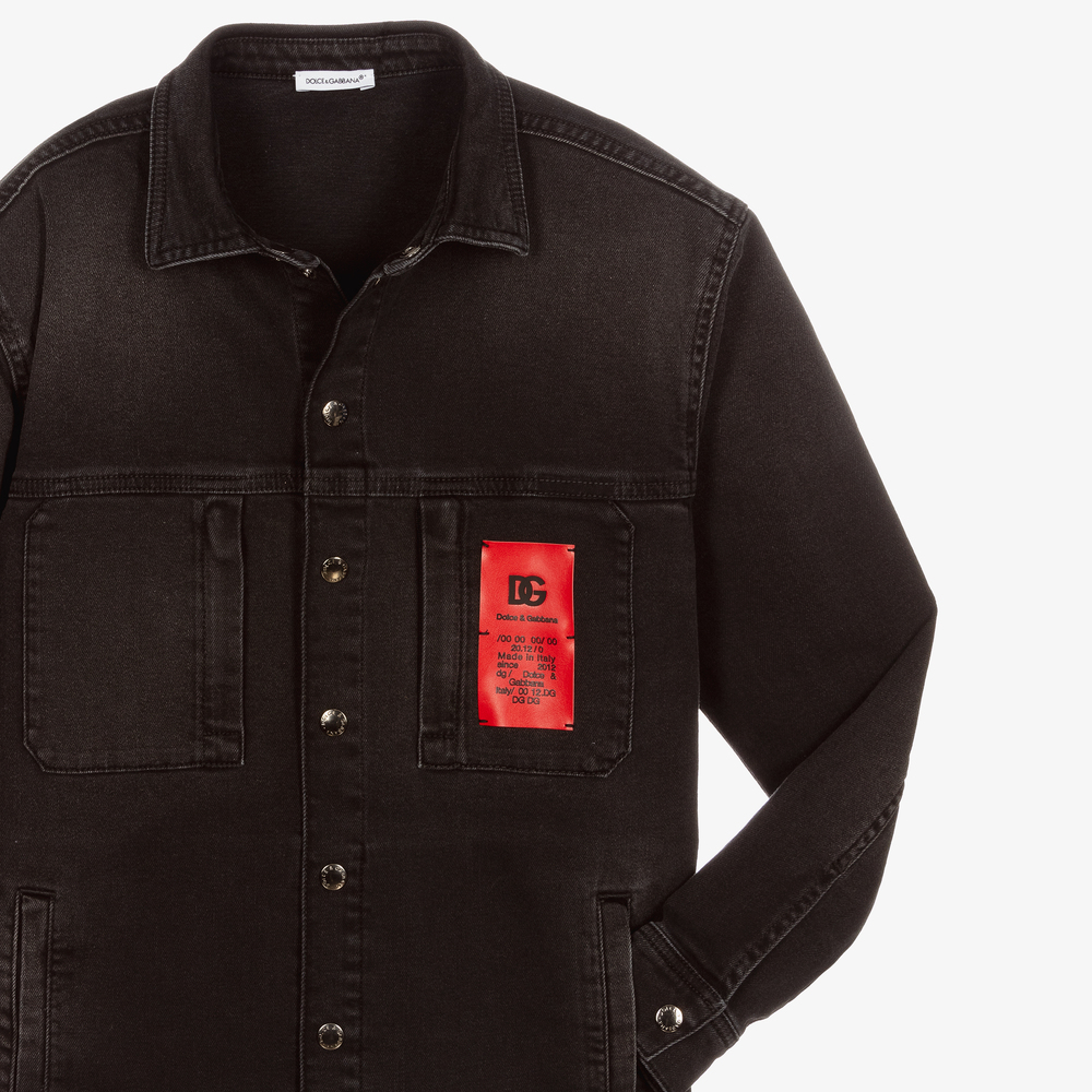 Boys denim jacket black best sale