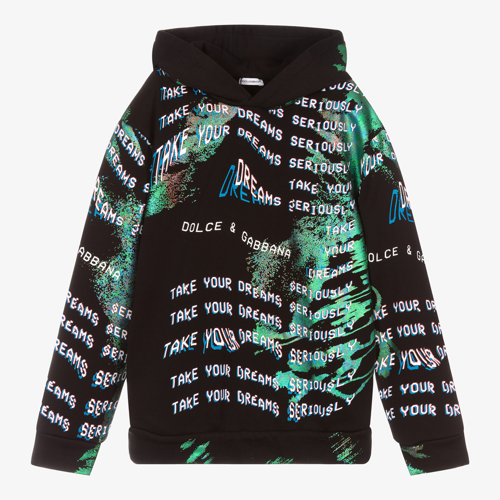 Dolce & Gabbana - Teen Boys Black Dreams Hoodie | Childrensalon