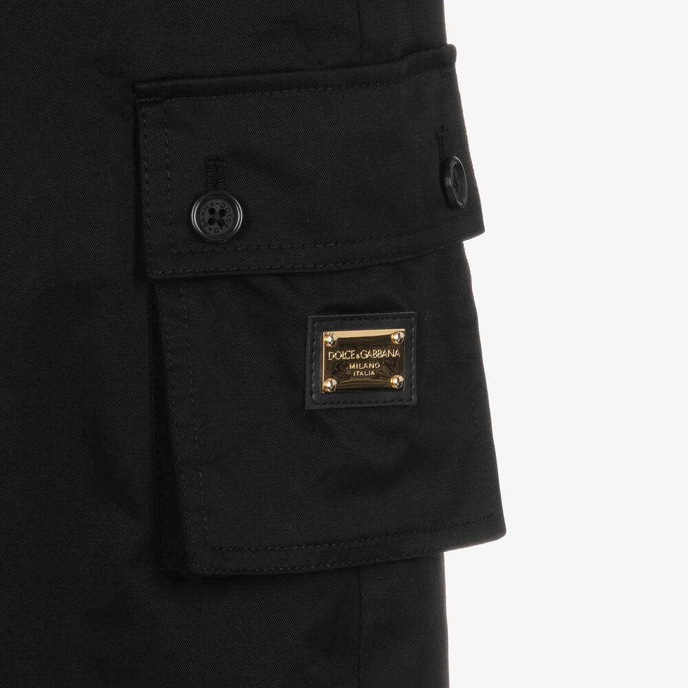 Dolce & Gabbana-Teen Boys Black Gabardine Trousers | Childrensalon Outlet