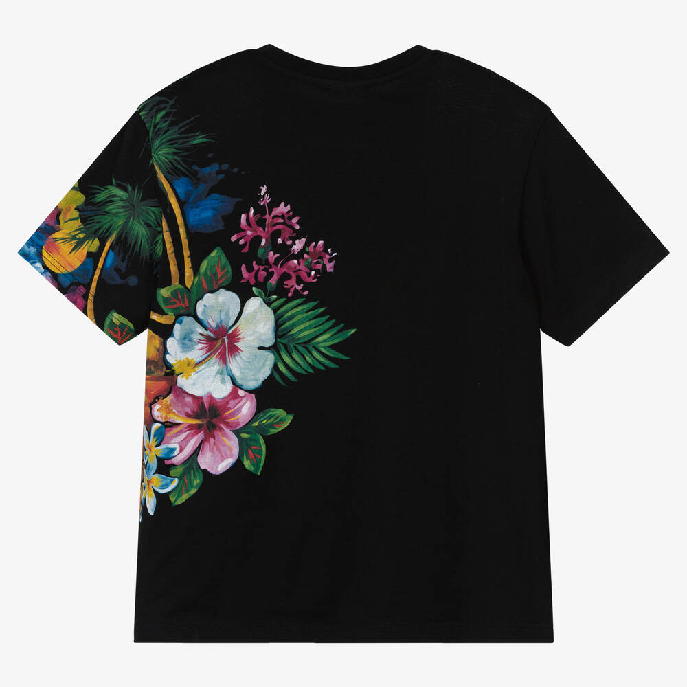 Dolce & Gabbana - Teen Boys Black Hawaii Logo T-Shirt