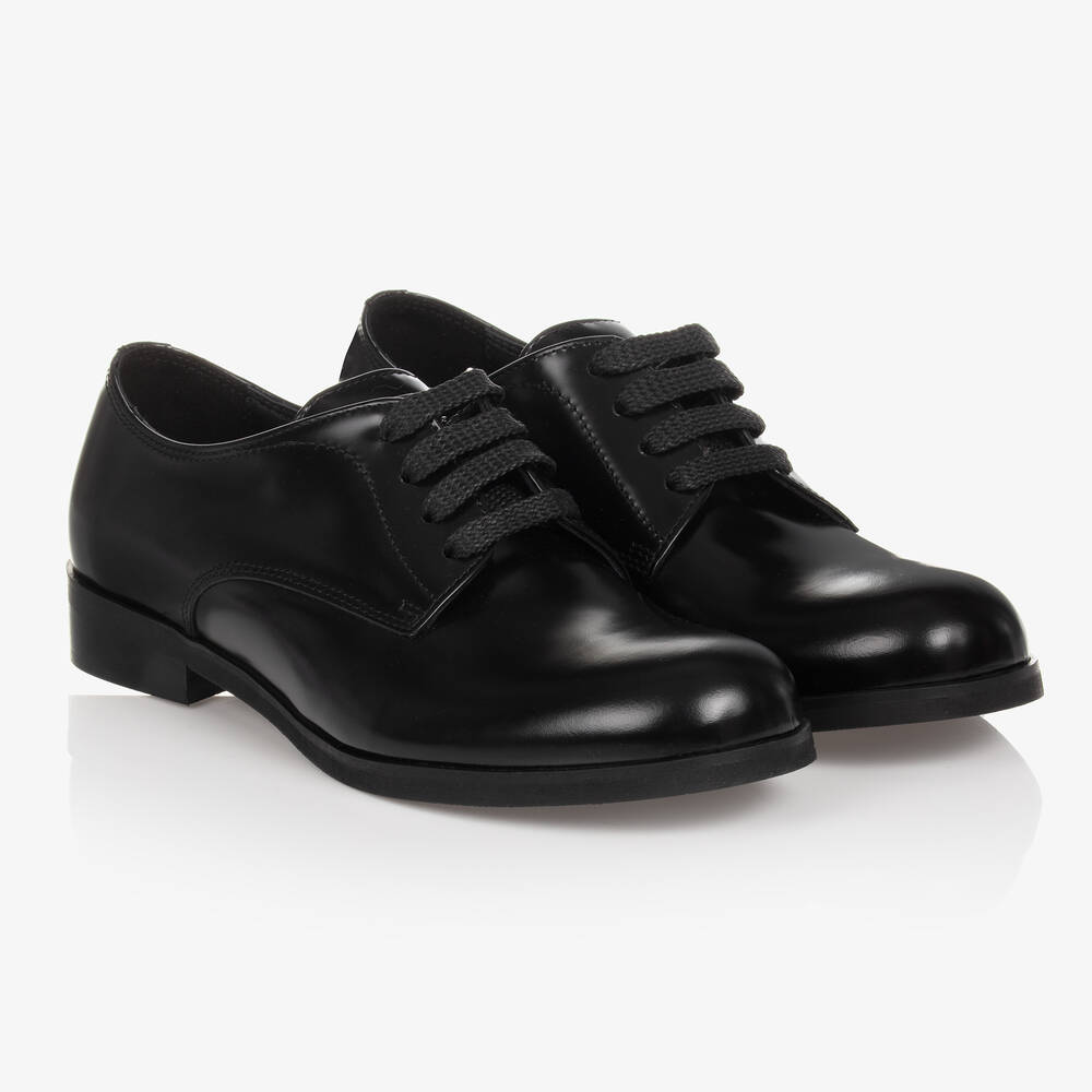 Dolce & Gabbana - Schwarze Teen Derby-Lederschuhe (J) | Childrensalon