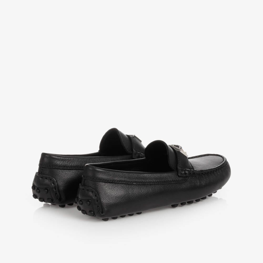 Dolce & Gabbana-حذاء موكاسين تينز ولادي جلد لون أسود | Childrensalon Outlet