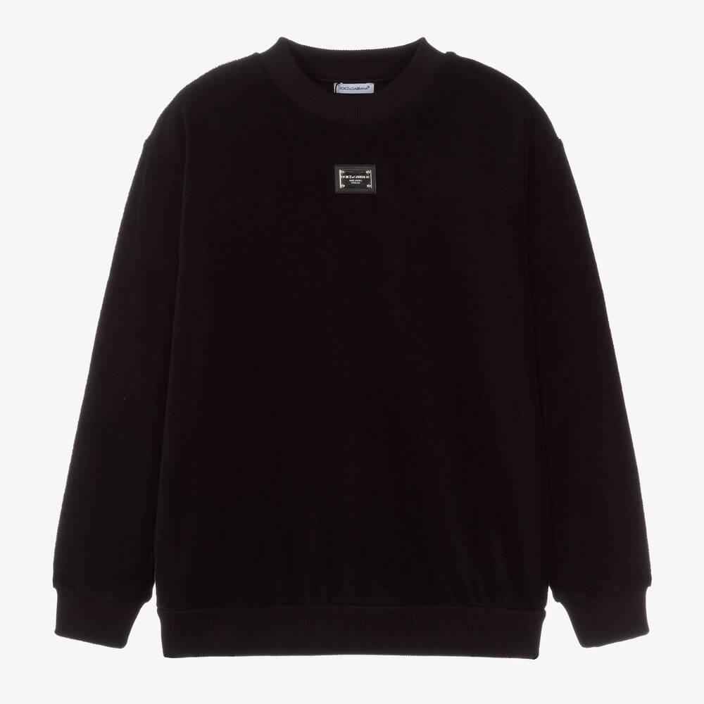 Dolce & Gabbana - Teen Boys Black Logo Sweatshirt | Childrensalon