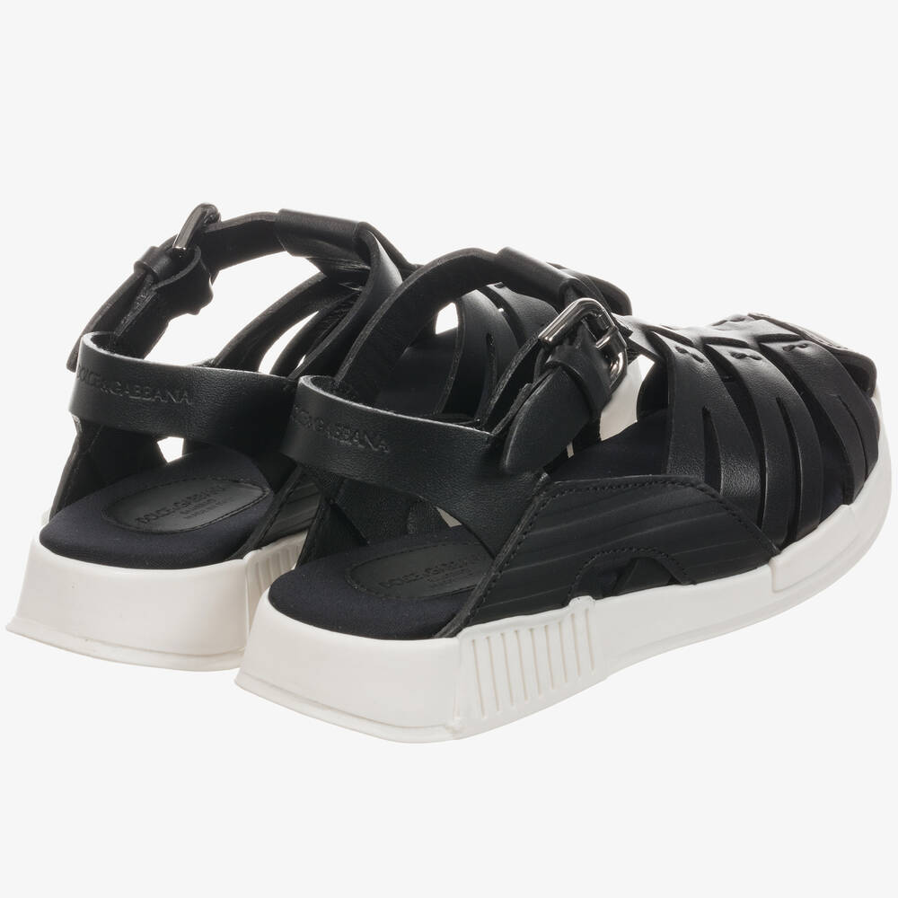 Dolce & Gabbana-Teen Boys Black Sandals | Childrensalon Outlet
