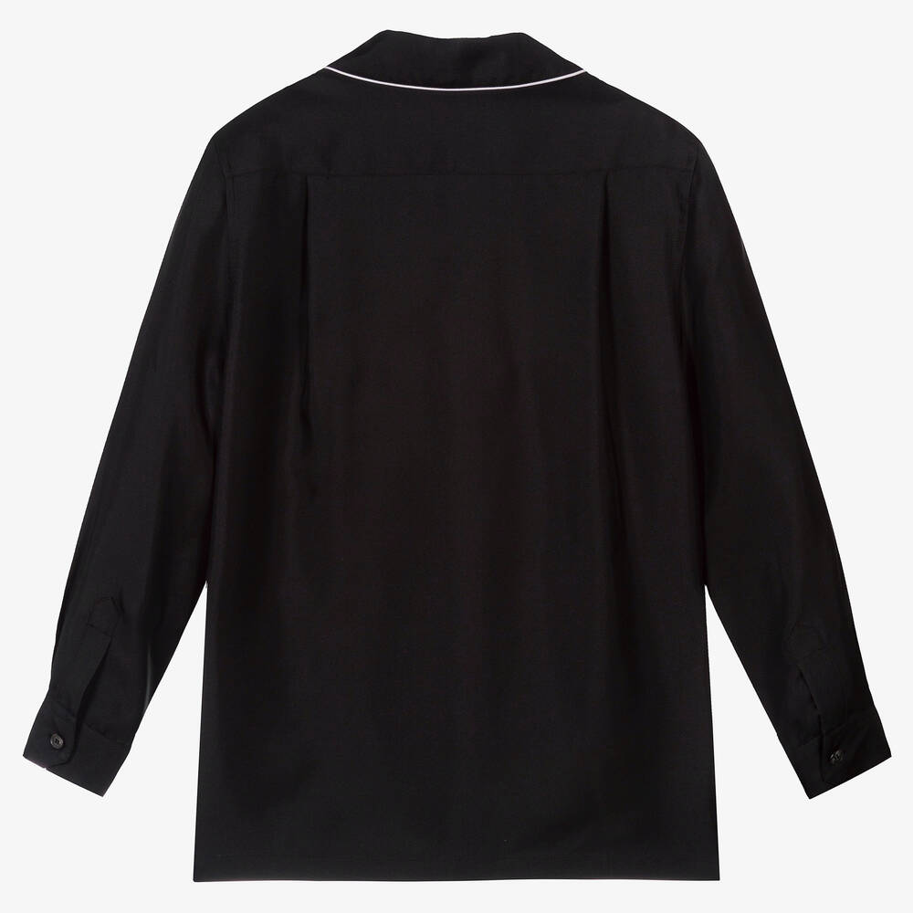 Dolce & Gabbana-Черная шелковая рубашка | Childrensalon Outlet