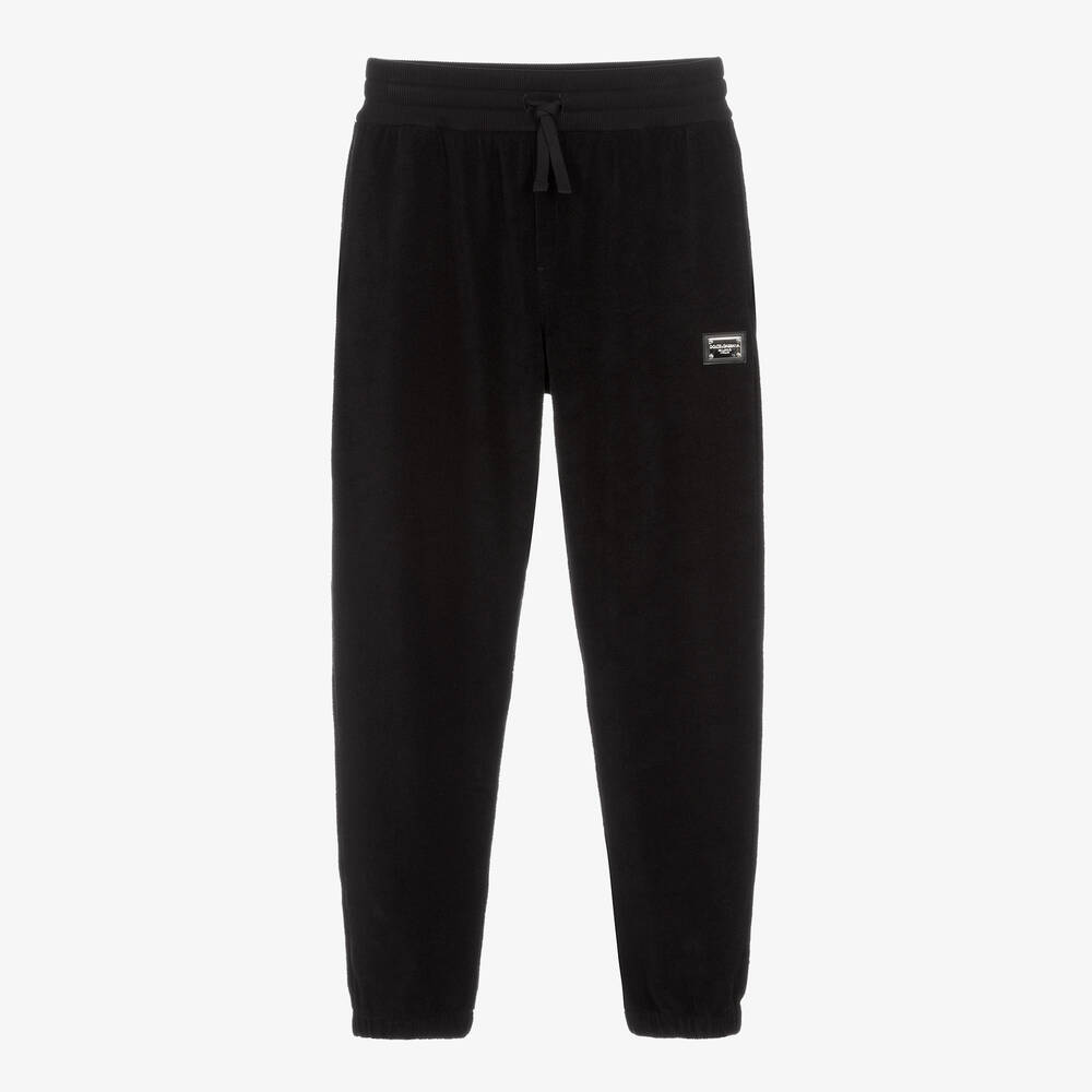 Dolce & Gabbana - Teen Boys Black Terry Cotton Joggers  | Childrensalon