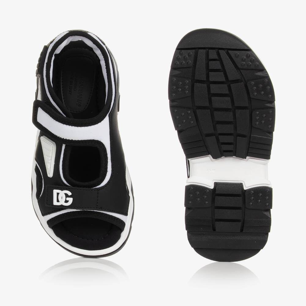 Dolce & Gabbana-Черно-белые сандалии DG | Childrensalon Outlet