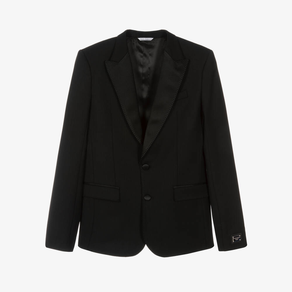 Dolce & Gabbana - Teen Boys Black Wool Tuxedo Jacket | Childrensalon