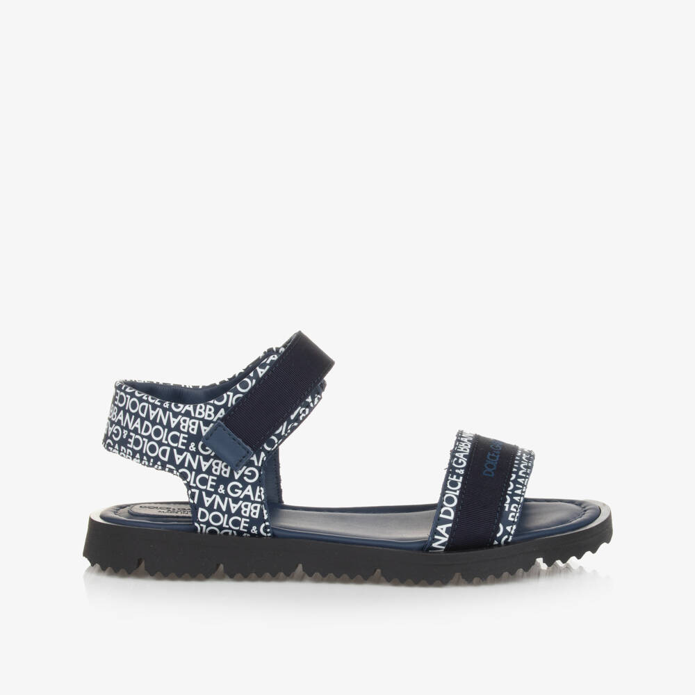 Dolce & Gabbana-Синие кожаные сандалии для мальчиков-подростков | Childrensalon Outlet