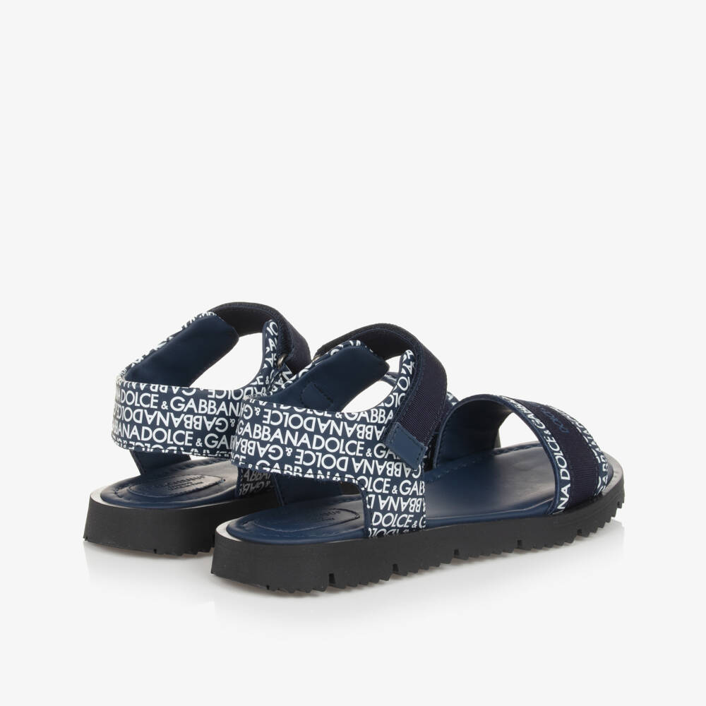 Dolce & Gabbana-Синие кожаные сандалии для мальчиков-подростков | Childrensalon Outlet