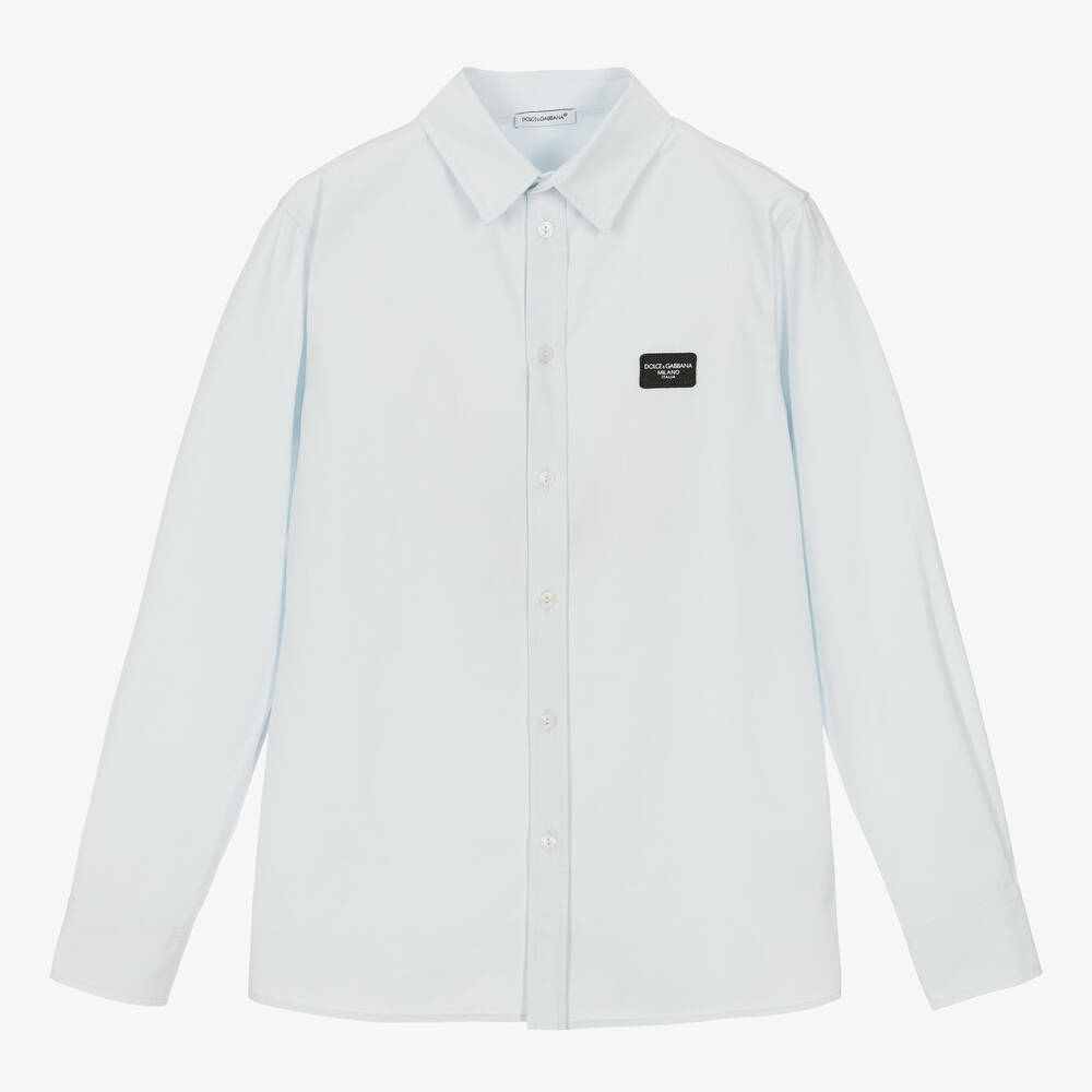 Dolce & Gabbana-Teen Boys Blue Cotton Shirt | Childrensalon Outlet