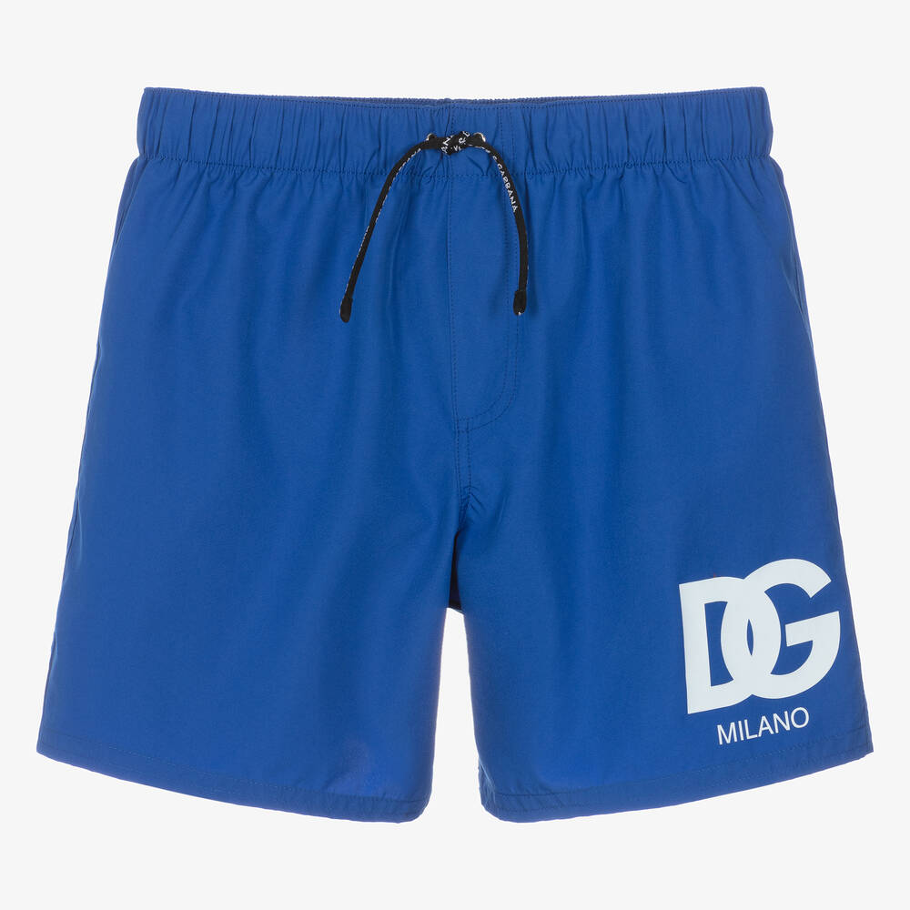 Dolce & Gabbana-Teen Boys Blue DG Swim Shorts | Childrensalon Outlet