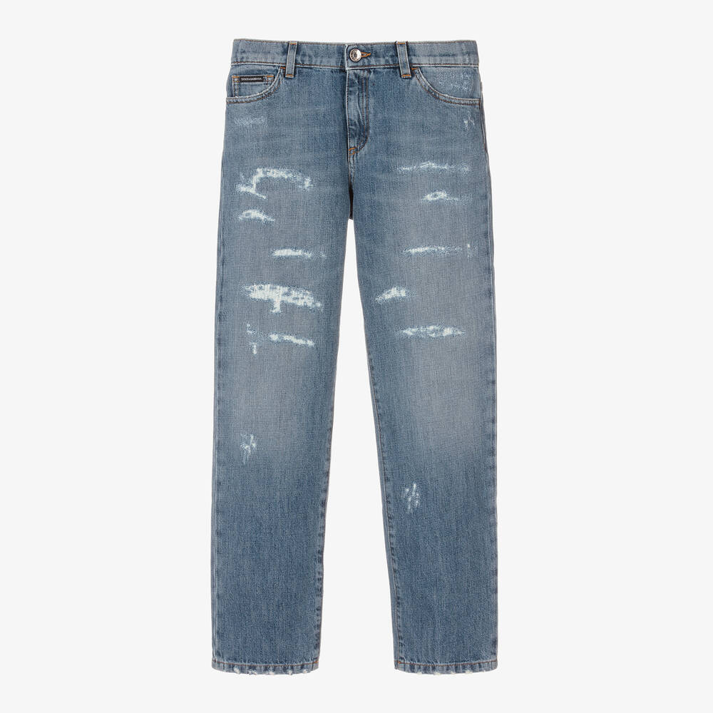 Dolce & Gabbana - Blaue Teen Jeans im Distressed-Look | Childrensalon