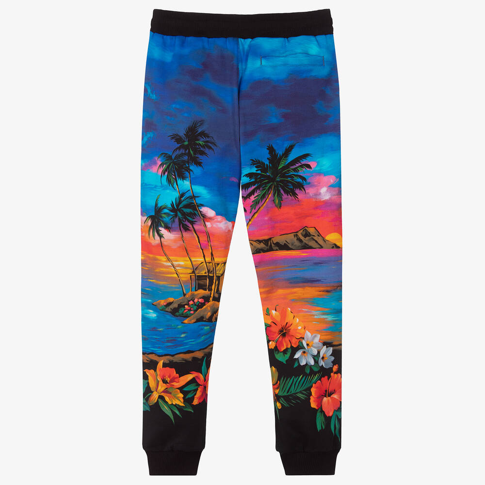 Dolce & Gabbana-Синие джоггеры с гавайским принтом | Childrensalon Outlet