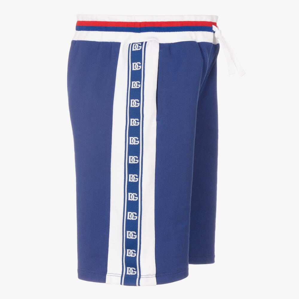 Dolce & Gabbana-Teen Boys Blue Jersey DG Shorts | Childrensalon Outlet