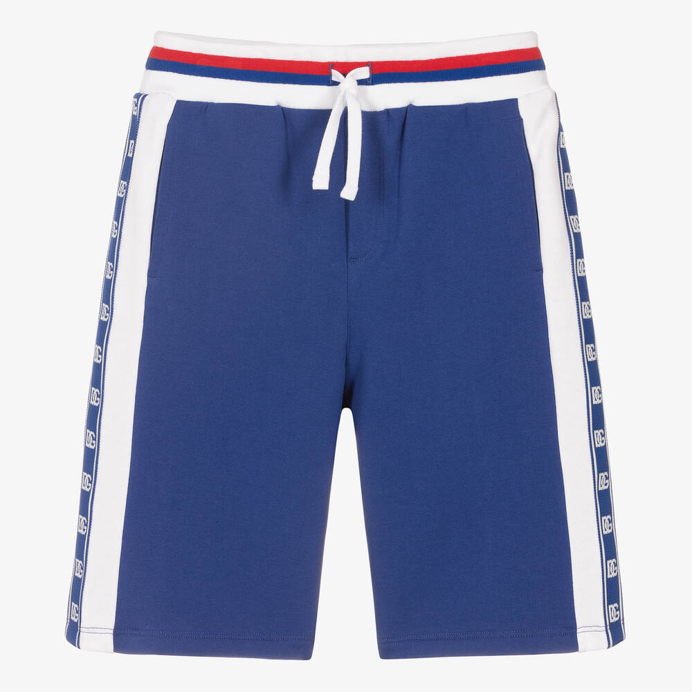 Dolce & Gabbana - Bermuda bleu en jersey DG Ado | Childrensalon