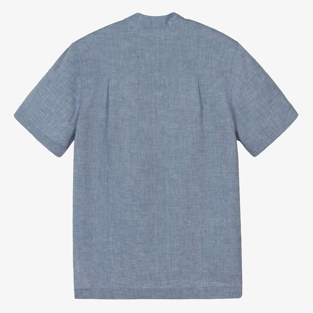 Dolce & Gabbana-Teen Boys Blue Linen Shirt | Childrensalon Outlet