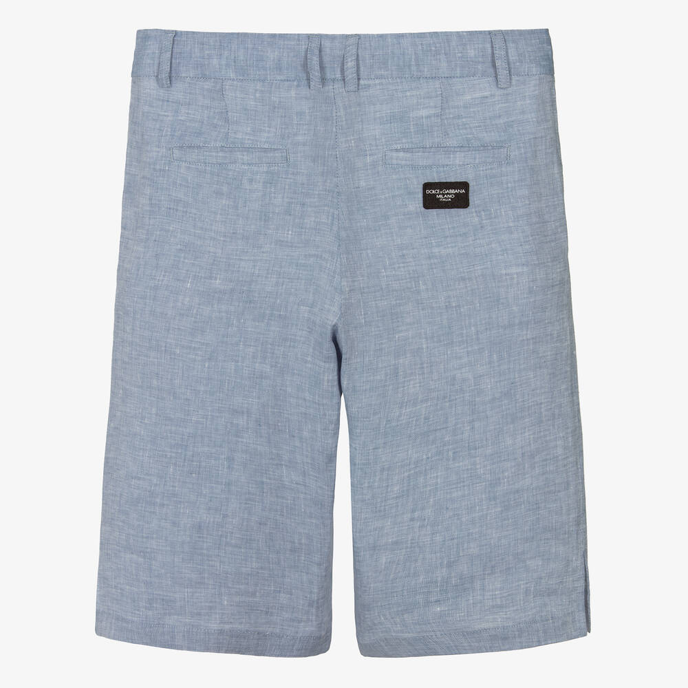 Dolce & Gabbana-شورت كتان لون أزرق للمراهقين | Childrensalon Outlet