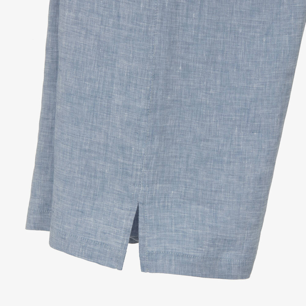 Dolce & Gabbana-شورت كتان لون أزرق للمراهقين | Childrensalon Outlet