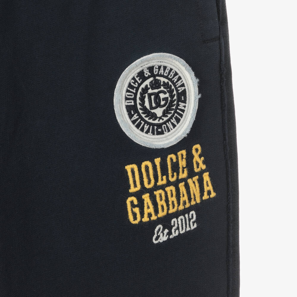 Dolce & Gabbana-Teen Boys Blue Logo Joggers | Childrensalon Outlet